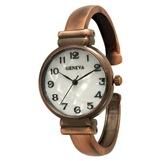 Geneva Metal Bangle Watch Classic Easy Read (Copper)
