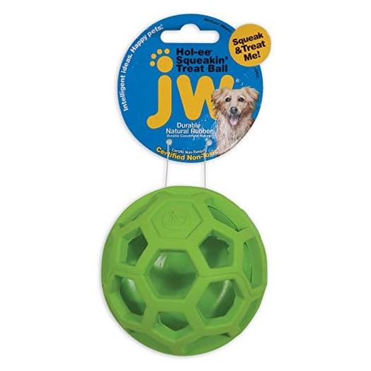 JW Pet Company 43510 Treat N Squeak Toy for Pets, Assorted (Red/Green/ Blue)