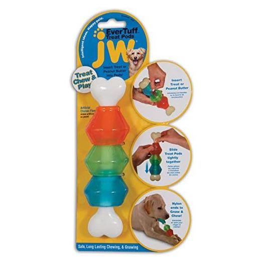 JW Pet Company EverTuff Nylon Treat Pod - Interactive Dogs Toy for Medium to Large Dog Breeds