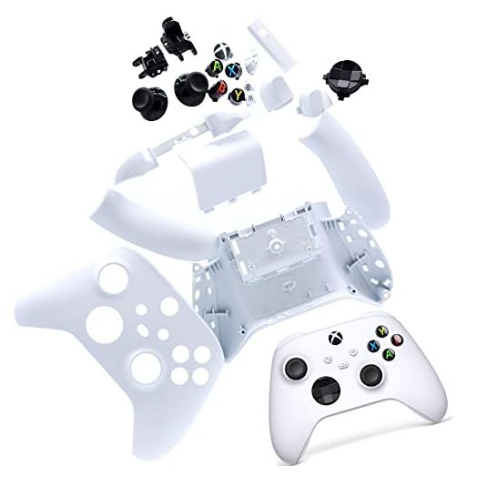 Deal4GO White Full Shell Housing kit w/Buttons Thumbstick Replacement for Xbox Series S Xbox Series X M1140515 W 0