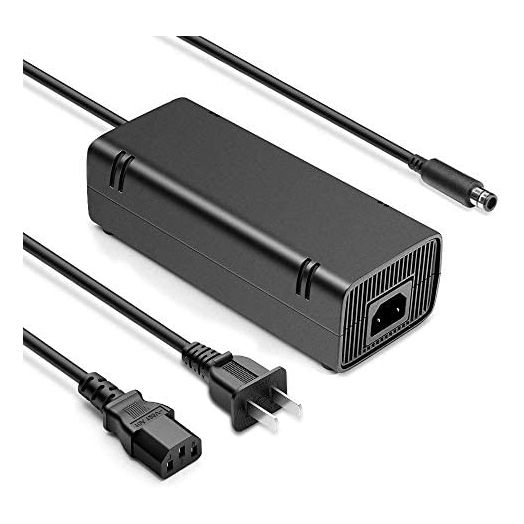 JOVNO for Xbox 360 E Power Supply Brick with Power Cord, AC Adapter Power Supply Charge for Microsoft Xbox 360 E Console, 100-240V Auto Voltage, New Cooling System Low Noise Safty Easy to Use