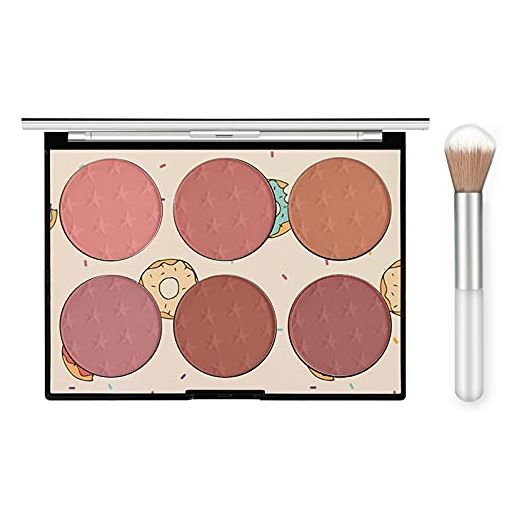 KYDA 6 Colors Face Blush Palette, Light Luxury Blush Palette Matte Blush Powder Bright Shimmer Face Blush