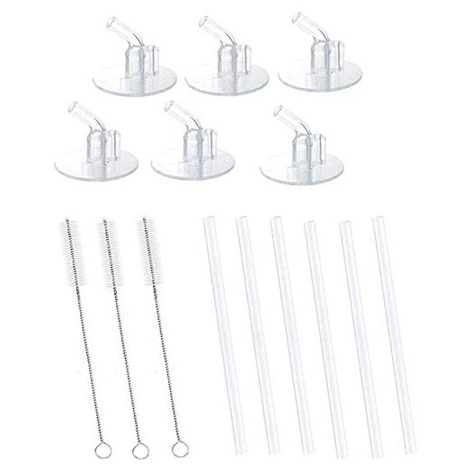 Replacement Straws for Thermos Funtainer Bottle, Straws Stem Set with Cleaning Brushes,Safe to use for Adult/Children (6-pack)