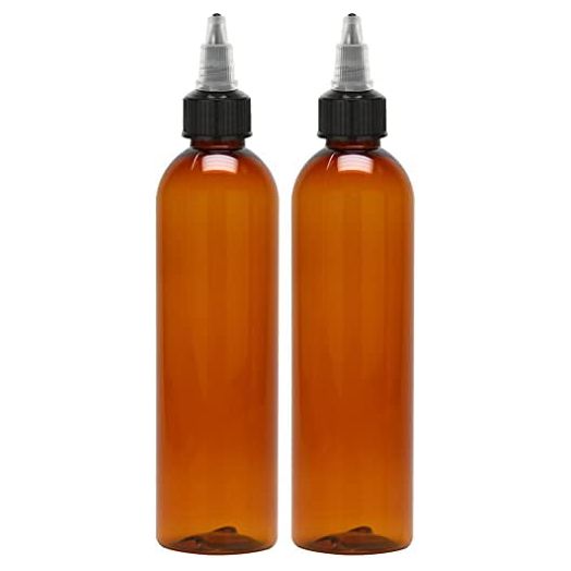 BRIGHTFROM Twist Top Applicator Bottles, 8 OZ (Amber)
