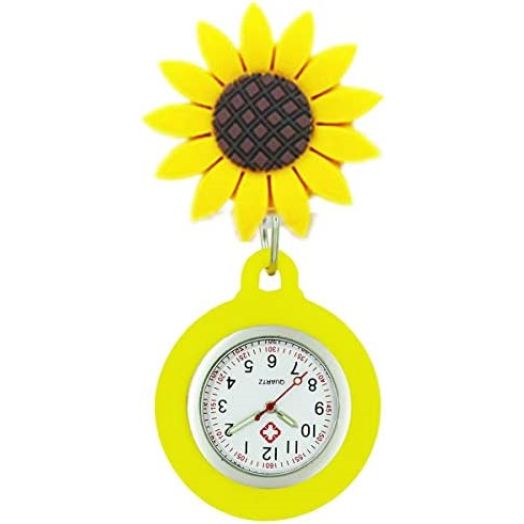 Luminous Unisex Candy Cover Nurse Fob Watch Clip-on Hanging Stethoscope Retractable Medical Pocket Watches for Women Nurse Doctor Glue in Dark