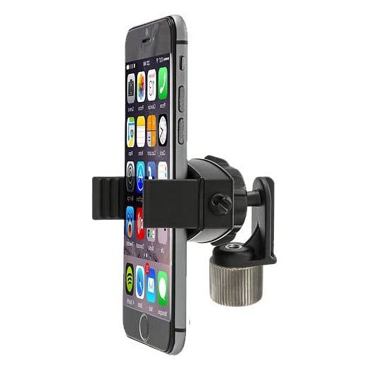 ChargerCity 360° Swivel Adjust Smartphone Holder with 5/8" Tripod Microphone Stand Adapter for All Smartphone up to 3.6 inch Wide (iPhone 12 13 14 Galaxy S23 S22 Fold Flip)