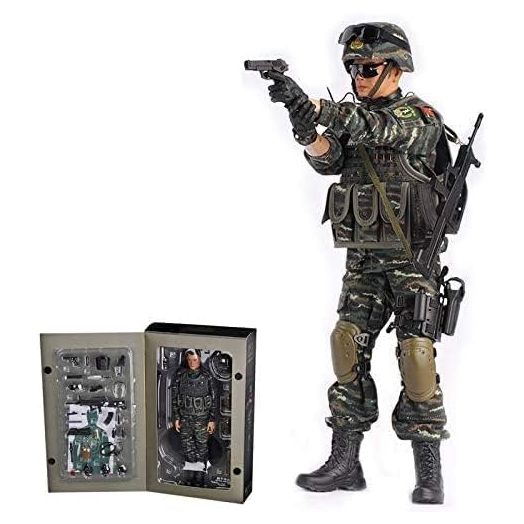 1/6 Soldier Action Figure Model, Realistic Army Military Police Soldier Model Set with Accessories Collection Toys