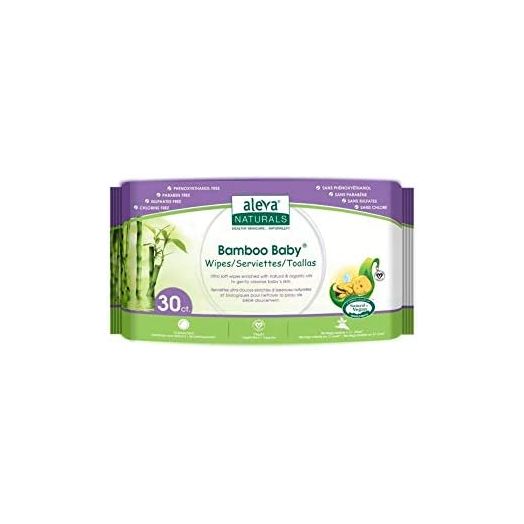 Aleva Naturals Bamboo Baby Travel Wipes - 30ct