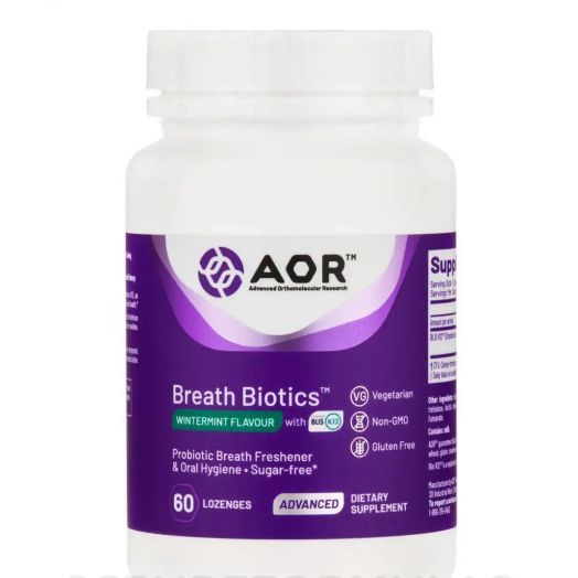 Advanced Orthomolecular Research Breath Biotics, Wintermint Flavor - 60 Lozenges