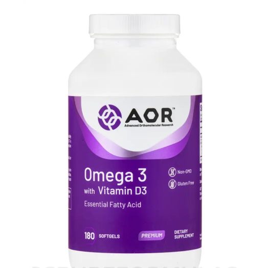 Advanced Orthomolecular Research Omega 3 with Vitamin D3 - 180 Softgels