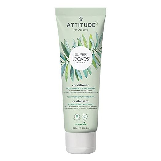 ATTITUDE Super Hypoallergenic Nourishing Strenghtening Conditioner, Grapeseed Oil & Olive Leaves, 8 Fl Oz (11193)