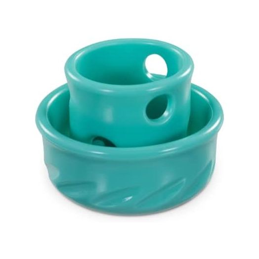 Messy Mutts Totally Pooched Puzzle 'n Play Mushroom (Small) | Interactive Treat Puzzle Toy for Dogs | Durable 3.25”” x 2.5” TPR Dog Toy | Teal