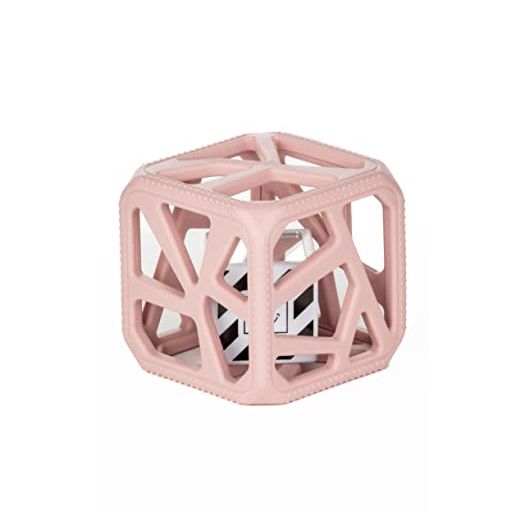 Malarkey Kids Chew Cube Baby Chew Toy, Baby Toy Rattle Teether, New-Born Toy - Heals Aching Gums, Four-Way Sensory Stimulation, Easy Grip, BPA Free Food Grade Silicone Material (Mauve)