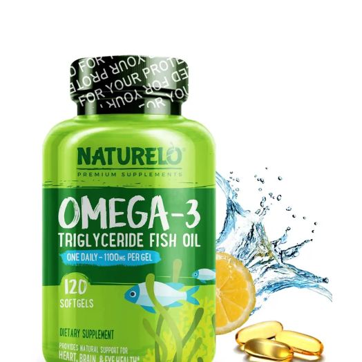 NATURELO Premium Supplements Omega-3 Triglyceride Fish Oil - 120 Softgels