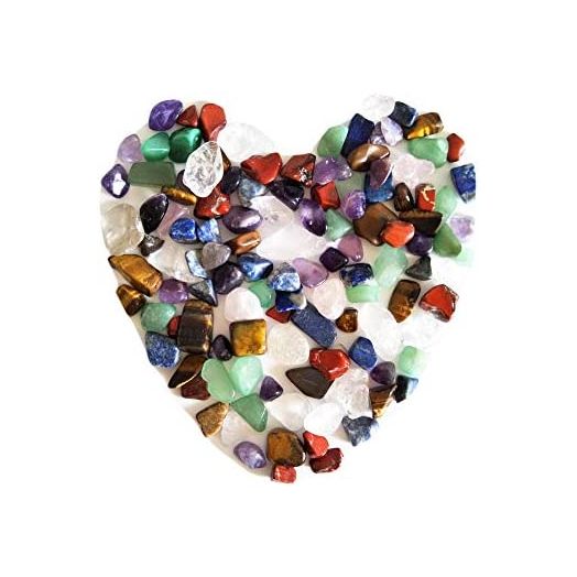 Mixed Natural Crystal 7 Chakra Stones, One Bag, About 100 Pieces, Weights About 160 Grams in Total, Small Size