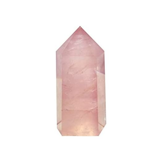 Rose Quartz Healing Crystal Wand Pointed & Faceted Prism Bar for Reiki Chakra Meditation Therapy Deco