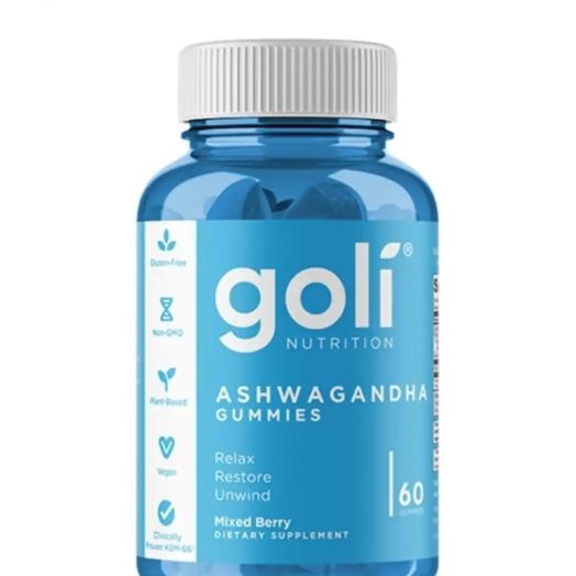 Goli Nutrition Ashwagandha Gummies, Mixed Berry Flavor - 60 Gummies