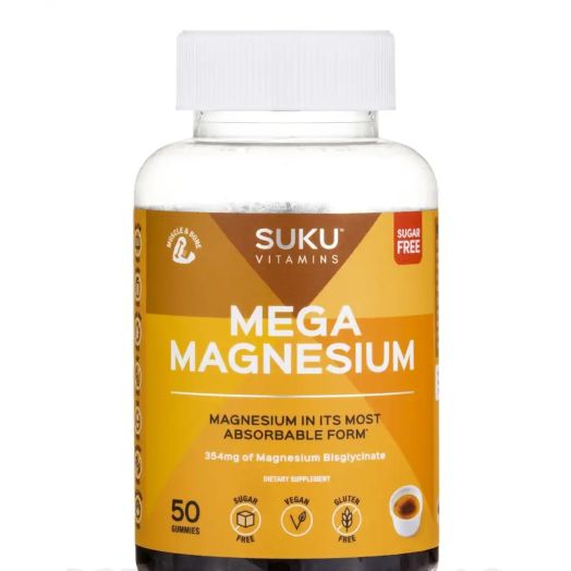 SUKU Vitamins Mega Magnesium, Crème Blulèe Flavor - 50 Gummies