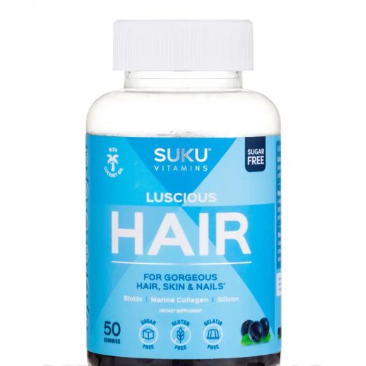 SUKU Vitamins Luscious Hair, Blueberry Bliss - 50 Gummies