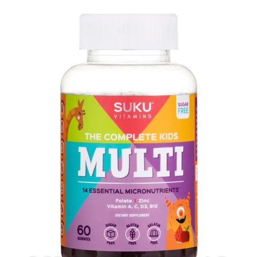 SUKU Vitamins The Complete Kids Multi, Tropical Bonanza Flavor - 60 Gummies