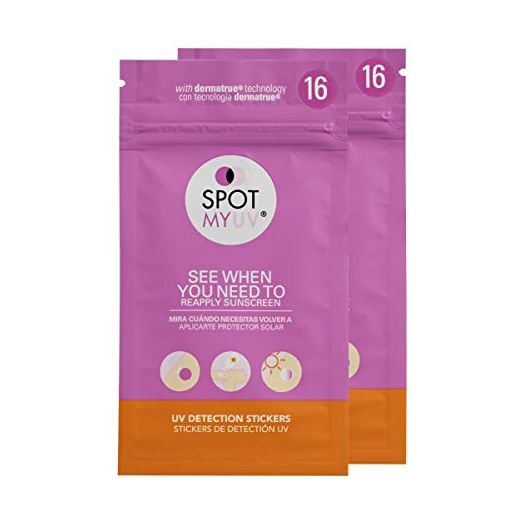 SPOTMYUV 32-Count UV Stickers for Sunscreen with Patented Dermatrue SPF Sensing Technology
