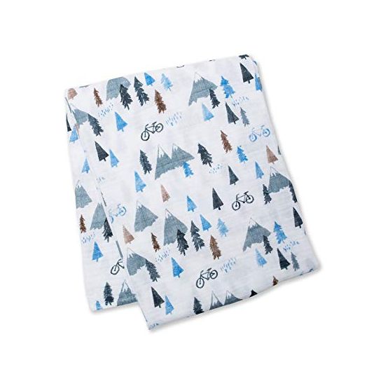 Lulujo Baby 100% Cotton Muslin Swaddle Blanket, 47 x 47-Inches, Mountain Top