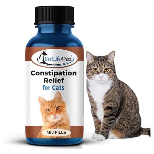 BestLife4Pets - Cats Constipation Relief and Stool Softeners - Natural Health Supplements to Help Digestion, Gas Relief and Constipation - Allergy Laxatives for Cats- Pills