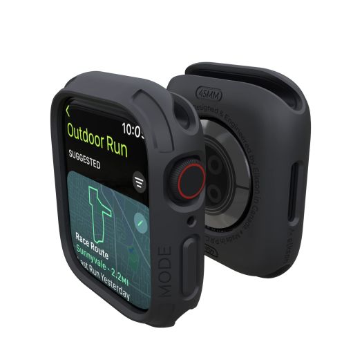 elkson Compatible with Apple Watch 45mm Bumper Case, Quattro 2.0 Series Rugged Case for Apple Watch and iWatch Series 9 8 7, Military Grade Durable Protective Cover, Flexible Shock Proof, Black