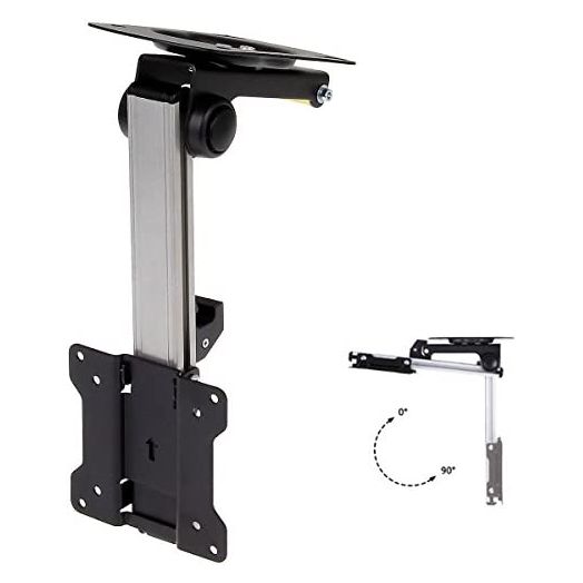 InstallerParts 13"-27" RV TV Ceiling Mount for Under Cabinet Kitchen, Aluminum TV Bracket Folding, Retractable , Fold Down for LED, LCD,TV, Monitor, Flat Screens 75x75 and 100x100