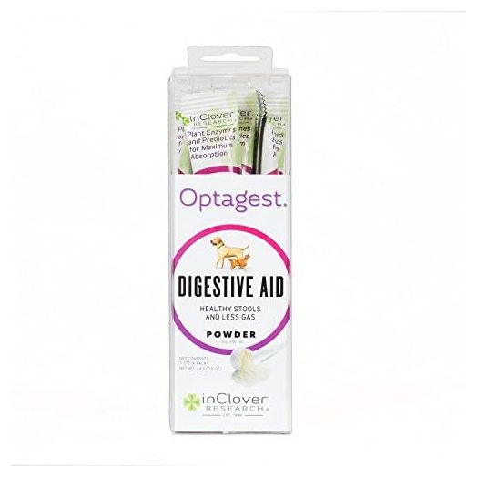 Optagest by InClover, Dog Digestion Support, Organic Natural Prebiotic Daily Pet Supplement, Aids Dog Digestion, Supplements Dog GI Tract, Natural Plant Enzymes Help Dog Health, USDA NASC Certified