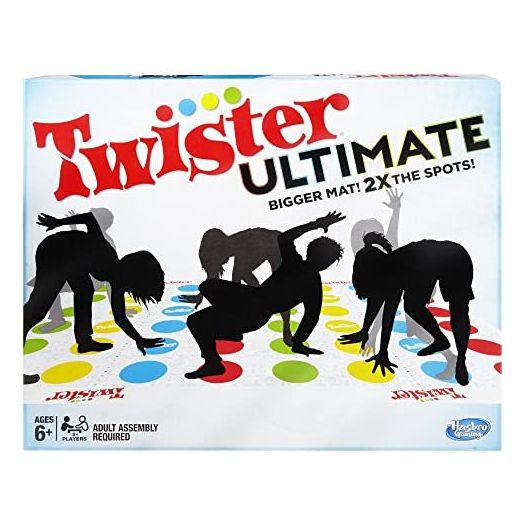 Hasbro Gaming Twister: Bigger Mat, More Colored Spots, Family, Kids Party Game Age 6