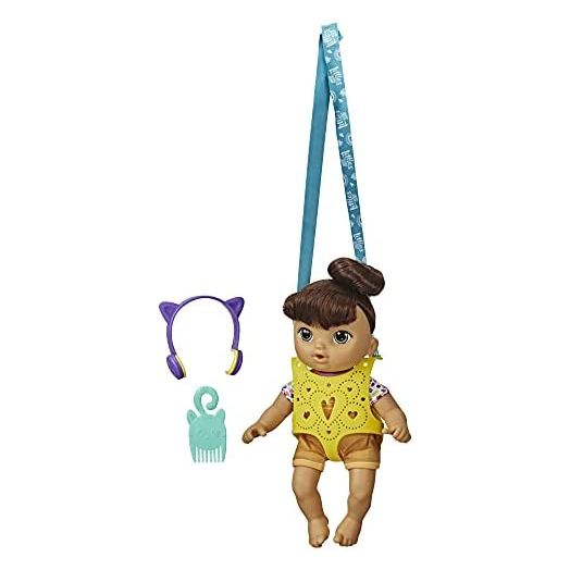 Littles by Baby Alive, Carry ‘n Go Squad, Little Nadia Brown Hair Doll, Doll Carrier, Accessories, Toy for Kids Ages 3 Years and Up