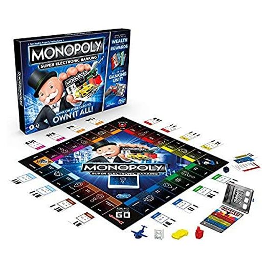 Monopoly Super Electronic Banking Board Game, Choose Your Rewards, Cashless Gameplay Tap Technology, for Ages 8 and Up