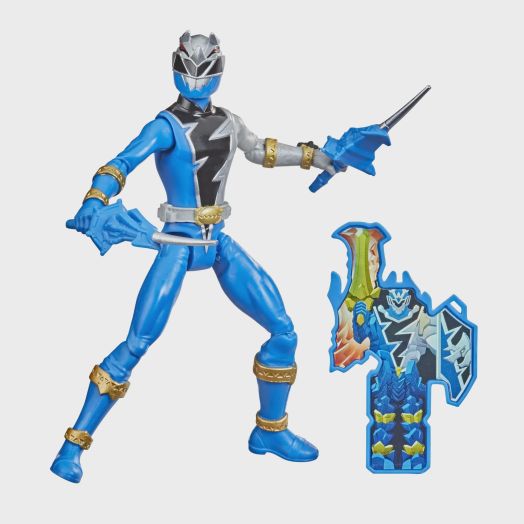 Power Rangers Dino Fury Blue Ranger 6-Inch Action Figure with Dino Fury Key