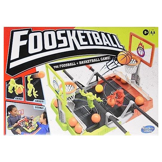 Hasbro Gaming Foosketball, The Foosball Plus Basketball Shoot and Score not searched Tabletop Game for Kids Ages 8 and Up, for 2 Players