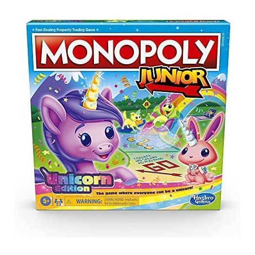 MONOPOLY Junior: Unicorn Edition Board Game for 2-4 Players, Magical-Themed Indoor GameExclusive