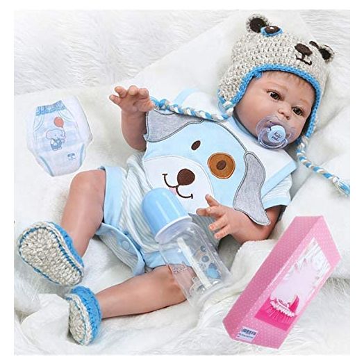 20" Lifelike Reborn Baby Boy Dolls Silicone Full Body Eyes Open Baby Reborn Dolls Anatomically Correct Real Baby Doll Washable