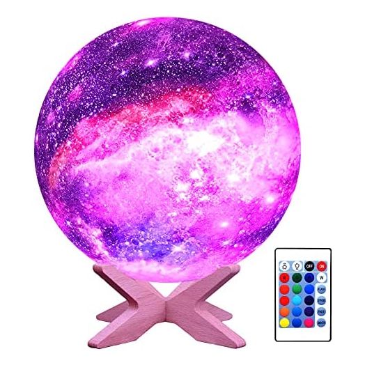 HYODREAM 3D Moon Lamp Kids Night Light Galaxy Lamp 16 Colors LED Light with Rechargeable Battery Touch & Remote Control as Birthday Gifts for Boys/Girls/Kids