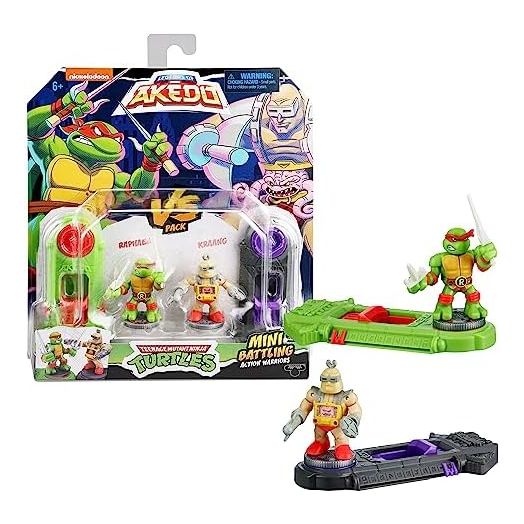Legends of Akedo Teenage Mutant Ninja Turtles. Mini Battling Warriors Versus Pack Raphael Vs Krang With 2 Figures, 1 Instruction Manual, 2 Trigger Controllers