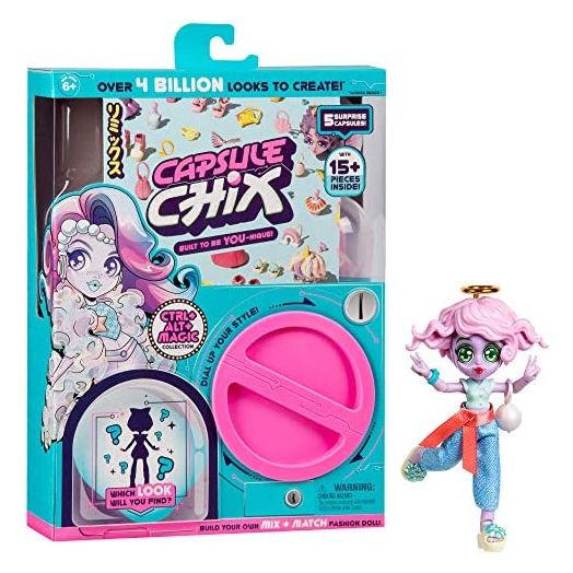 Capsule Chix Ctrl+Alt+Magic Collection, 4.5 inch Doll with Capsule Machine Unboxing and Mix and Match Fashions and Accessories