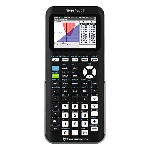 Texas Instruments TI-84 Plus CE Color Graphing Calculator, Black 7.5 Inch