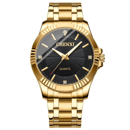MASTOP Luxury Men Quartz Watches Military Stainless Steel Two-Tone Date Watches Waterproof Men's Wrist Watch (Black)