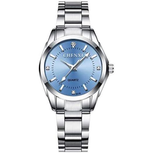 Women Classic Fashion Watch Casual Business Quartz Watch Stainless Steel Waterproof Luminous Dress Silver Watches