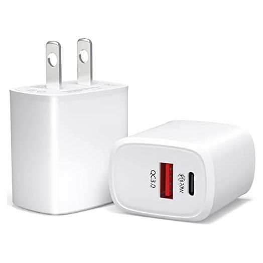 20W 2-Pack USB C Fast Charger Compatible with iPhone 13/13 Mini/13 Pro/13 Pro Max 12 11 SE XS XR X 8, iPad Pro, AirPods Pro, PD 3.0 USBC Plug Cube Type C Wall Charging Block Power Adapter Box Brick