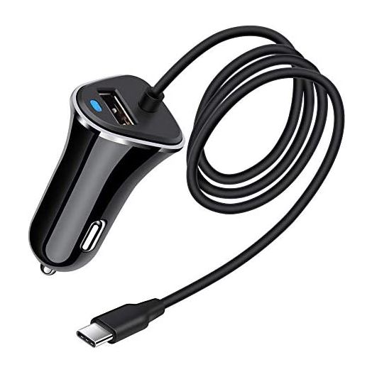 3.4A Car Charger Adapter for Samsung Galaxy S22/S21 FE 5G/S20 FE Ultra 5G,A13 5G A72 A52 A32,Note 20/10, A71,Google Pixel 6Pro/6/5/4,LG Stylo 6,Moto,G Fast,USB C Car Plug with 3ft Type C Charger Cable