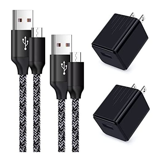 Android Charger, Android Phone Charger Micro USB Charger Cord Fast Charging Cable 6 ft Long with Wall Charger Block Plug for Samsung Galaxy S6 S7 J3 J7 Note 5,LG Stylo 2 3 Plus,Tablet,Kindle Fire