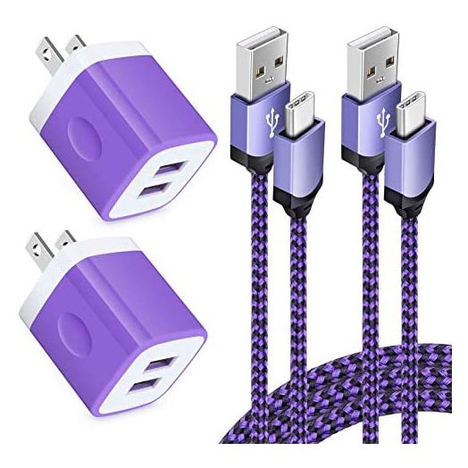 USB C Wall Charger Fast for Samsung Galaxy S22 S21+ S21 FE/Plus/Ultra S20 FE/Ultra 5G S20+ Note 22/21/20 Ultra/20/10 S10e A52 A72 A51 A71 A11 A01 A20,2.1A Dual Charging Block Cube 6ft USB Type C Cable