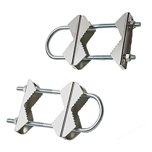 UngSung Double Antenna Mast to Mast Clamp V Jaw Block with U Bolts Anti-Rust Finished for TV CB Ham Antenna Pipe Mount Bracket (2 Set)