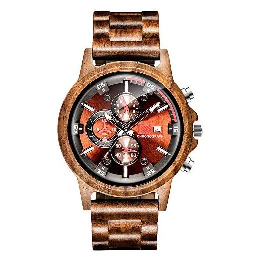 Mens Wooden Watches Personalized Stylish Wood Quartz Casual Wristwatches for Men Watch Gifts