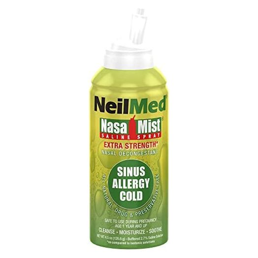NeilMed NasaMist Hypertonic Extra Strength Saline Spray,Green 4.5 fl oz (Pack of 1)